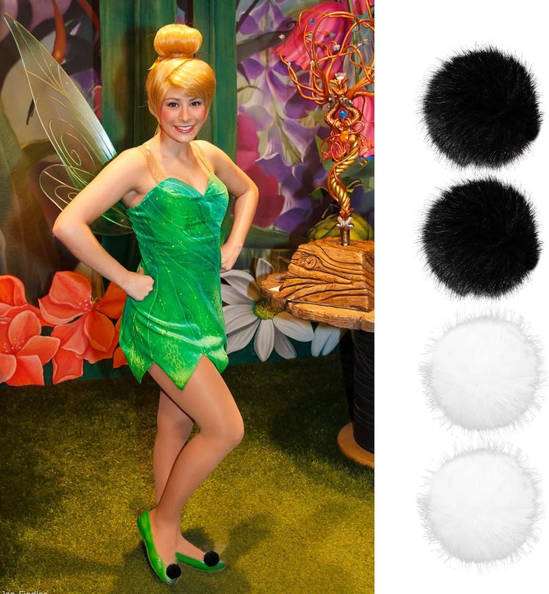 Dioxay Store Tinkerbell Pom Poms For Shoes Fluffy Shoe Clips & Shoe Pins Pompoms Perfect Accessory For Women's Tinkerbell Costume - Image 3